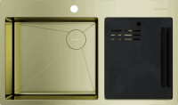 Мойка кухонная Omoikiri Akisame 86-2 Side lg 4997048, светлое золото