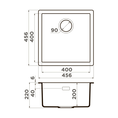 Мойка кухонная Omoikiri  YAMAKAWA 45T INTEGRA-BL 4997257, черный