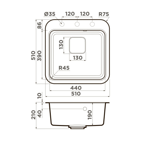 Мойка кухонная Omoikiri TASOGARE 51 SA 4993743, бежевый