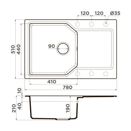Мойка кухонная Omoikiri Yonaka-78-BE 4993702, ваниль