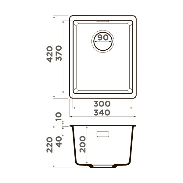 Мойка кухонная Omoikiri Kata 34-U-PA 4993379, пастила