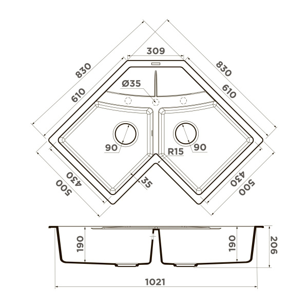 Мойка кухонная Omoikiri SUMI 83C WH 4997174, белый