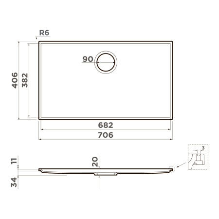 Мойка кухонная Omoikiri Kiten 70-INT gb 4997478, графит