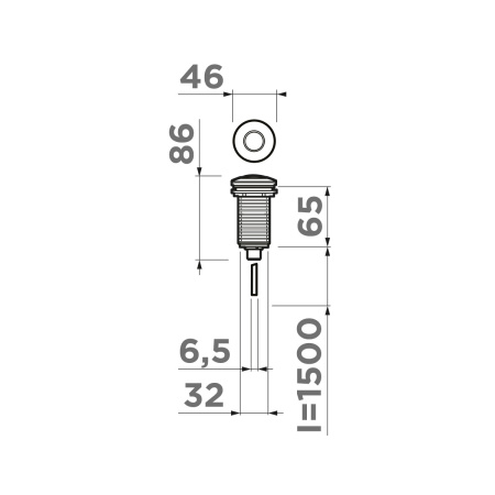 Пневматическая кнопка Omoikiri SW-01 GM, 4996041, вороненая сталь
