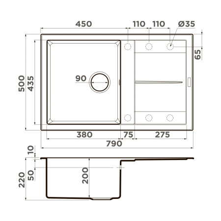 Мойка кухонная Omoikiri SUMI 79A WH 4997096, белый