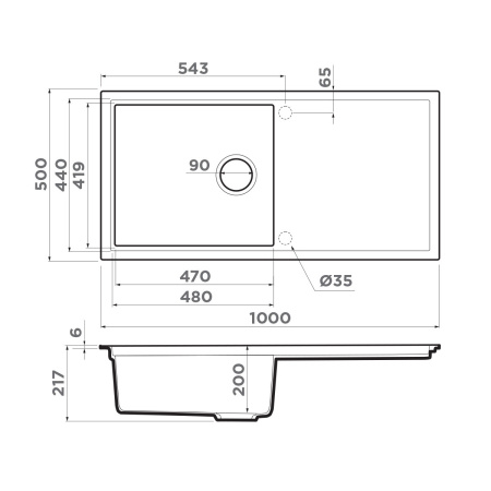 Мойка кухонная Omoikiri  SINTESI 100 WH 4997126, белый