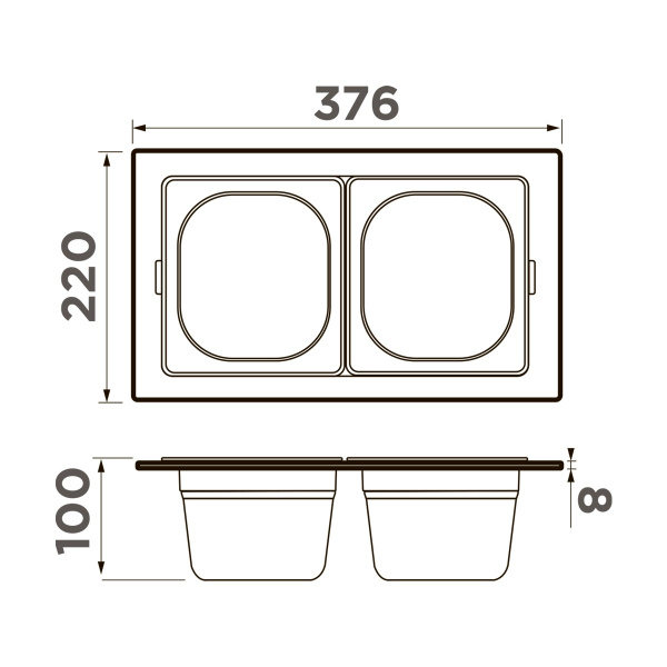 Контейнер Omoikiri DC-04-2 IN, 4999084, нержавеющая сталь