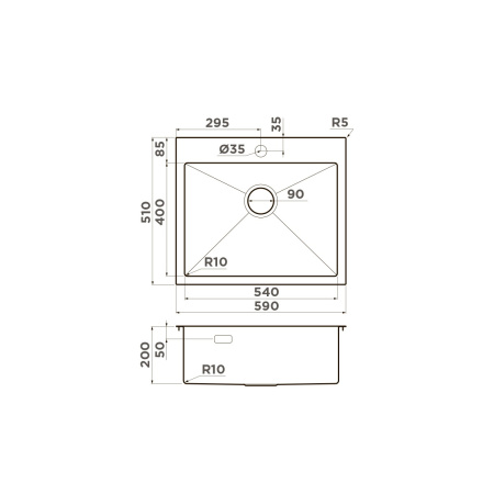 Мойка кухонная Omoikiri AKISAME 59 GM 4973096, вороненая сталь