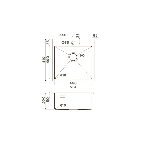 Мойка кухонная Omoikiri Akisame-51-IN 4973438, нержавеющая сталь
