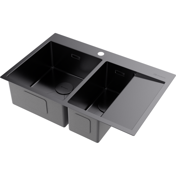 Мойка кухонная Omoikiri AKISAME 78-2 GM L 4973101, вороненая сталь