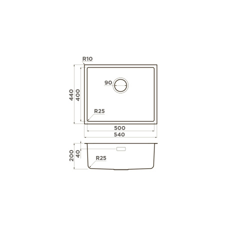 Мойка кухонная Omoikiri Tadzava 54-U-IN 4993512, нержавеющая сталь