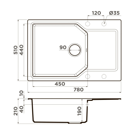Мойка кухонная Omoikiri Yonaka-78-LB-PA 4993337, пастила