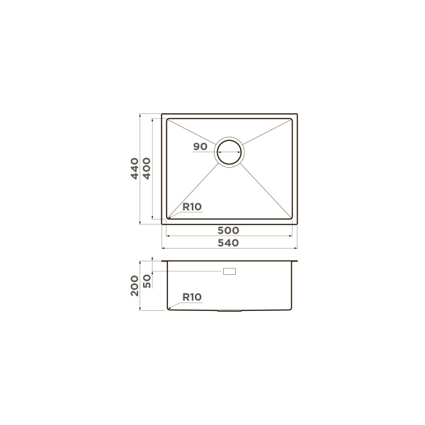 Мойка кухонная Omoikiri Taki 54-U/IF-L Side SF in 4997474, нержавеющая сталь