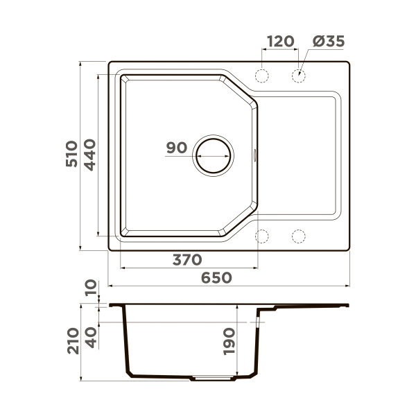 Мойка кухонная Omoikiri Yonaka-65-SA 4993415, бежевый