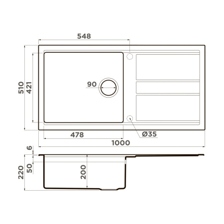 Мойка кухонная Omoikiri Kitagawa 100-WH 4993787, белый