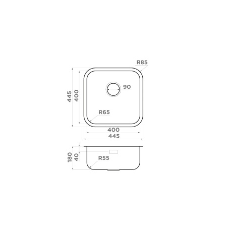 Мойка кухонная Omoikiri Omi 44-U/IF Quadro 4993494, нержавеющая сталь