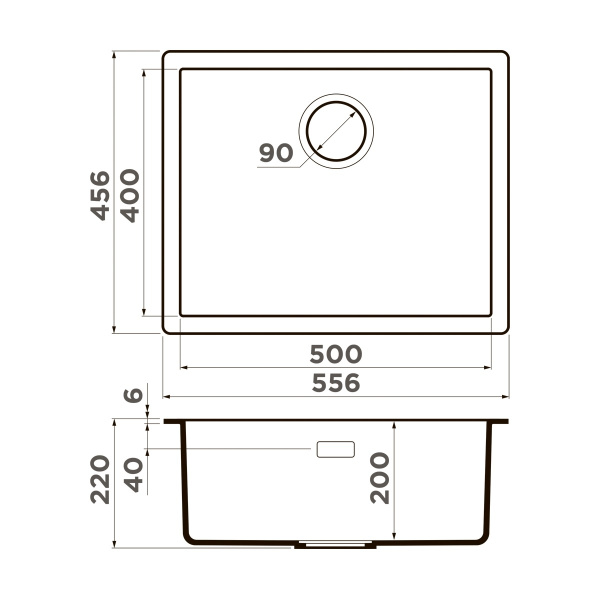 Мойка кухонная Omoikiri Yamakawa 55T INTEGRA-BL 4997269, черный
