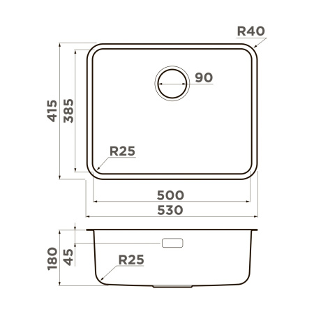 Мойка кухонная Omoikiri OMI 53-U/I ULTRA-IN 4997408, нержавеющая сталь
