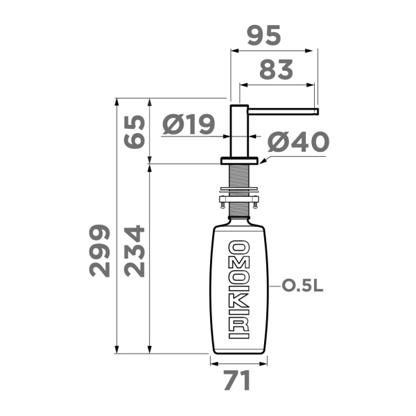 Дозатор Omoikiri OM-10 c 4995109, хром