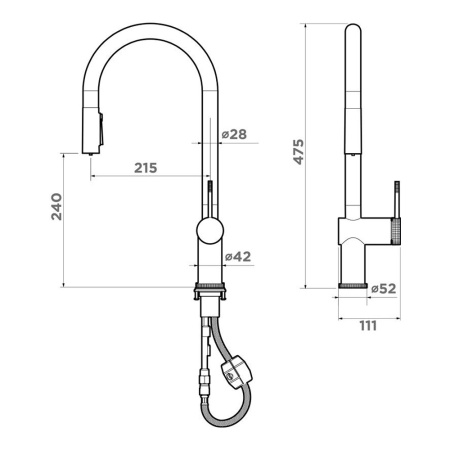 Смеситель для кухни Omoikiri Tahara-SB lg 4994528, светлое золото