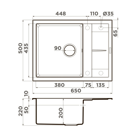 Мойка кухонная Omoikiri SUMI 65A GR 4997094, Leningrad grey
