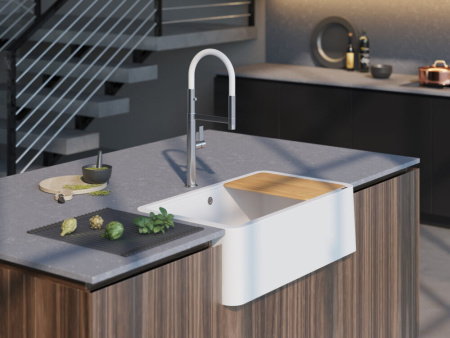 Смеситель для кухни Omoikiri Osaka BN-WH, 4994305, белый"/нержавеющая сталь