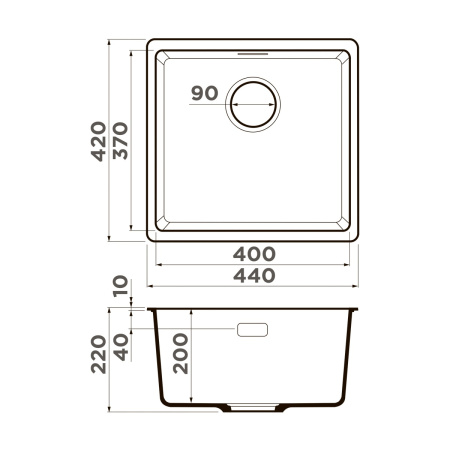 Мойка кухонная Omoikiri Kata 44-U-PA 4993400, пастила