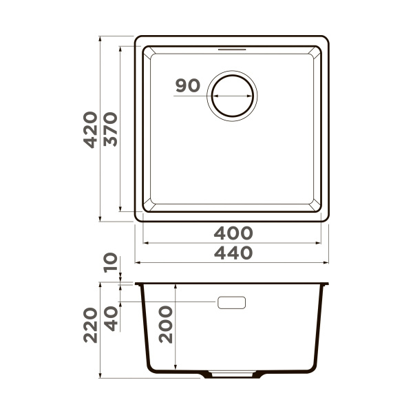 Мойка кухонная Omoikiri Kata 44-U-PA 4993400, пастила