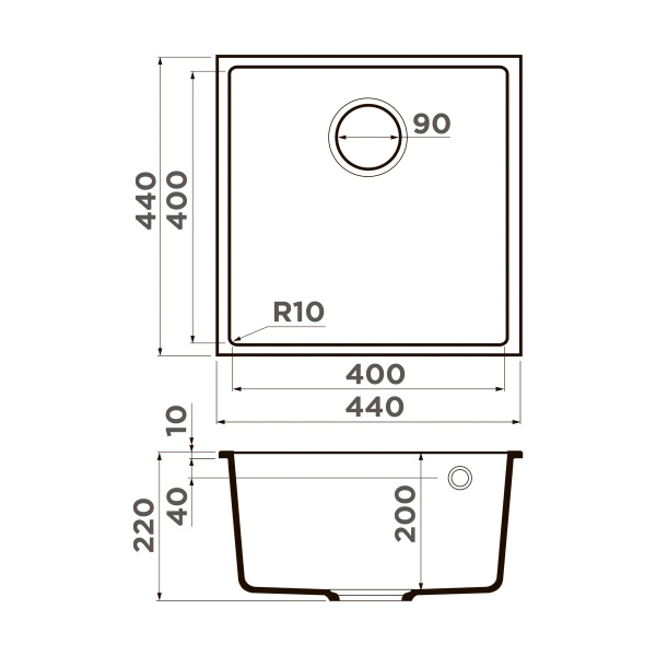 Мойка кухонная Omoikiri BOSEN 44-U GR 4997010, Leningrad grey