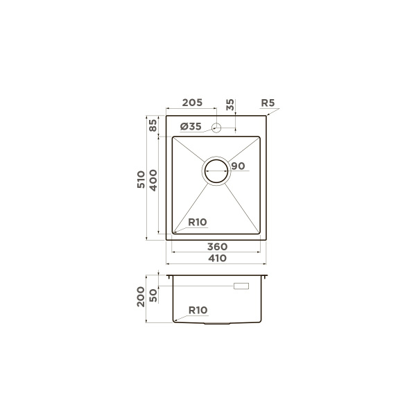Мойка кухонная Omoikiri Akisame 41 IN new 4973056, нержавеющая сталь