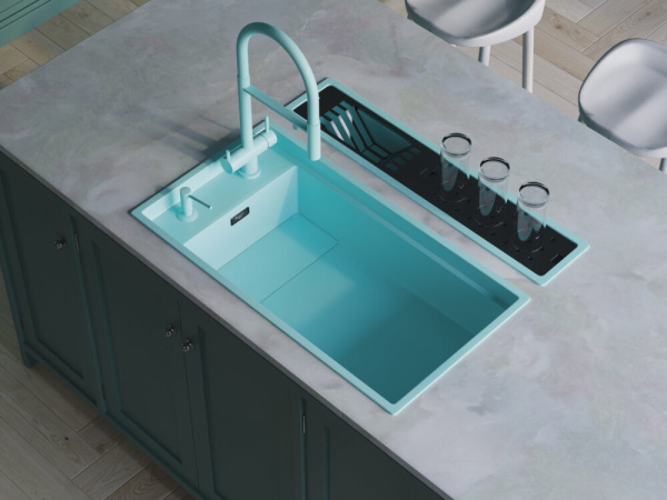 Мойка кухонная Omoikiri KINARU PRO 86-U/I WG 4993202, wind green
