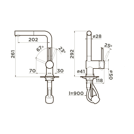 Смеситель для кухни Omoikiri AKASHI-S-LG 4994263, светлое золото