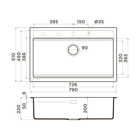 Мойка кухонная Omoikiri Kitagawa 79-LB GR 4993998, Leningrad grey