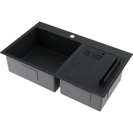 Мойка кухонная Omoikiri Akisame 86-2 Side gb 4997047, графит