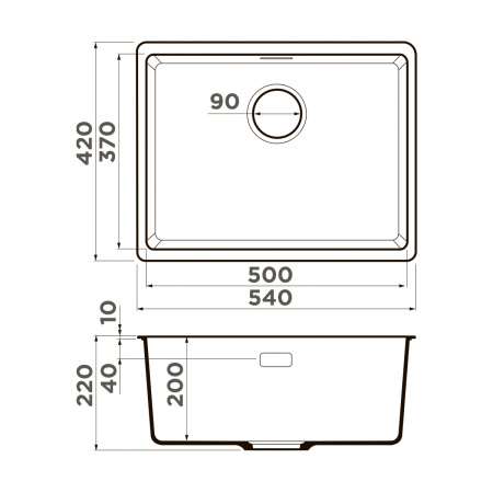 Мойка кухонная Omoikiri Kata 54-U-SA 4993424, бежевый
