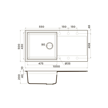 Мойка кухонная Omoikiri SAKAIME 100 WH 4993887, белый