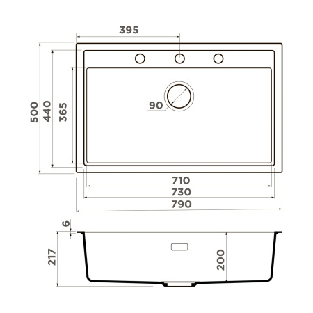 Мойка кухонная Omoikiri SINTESI 79 WH 4997136, белый