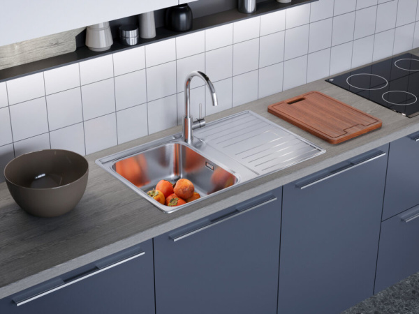 Смеситель для кухни Omoikiri SHINAGAWA GR-P, 4974160, Leningrad grey