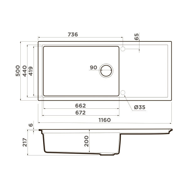 Мойка кухонная Omoikiri SINTESI 116 WH 4997121, белый
