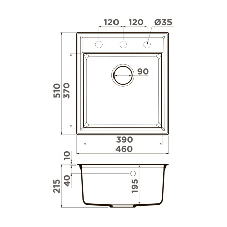 Мойка кухонная Omoikiri Daisen 46 es 4997489, эспрессо