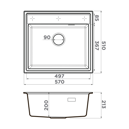 Мойка кухонная Omoikiri DAISEN 57-BL 4997308, черный