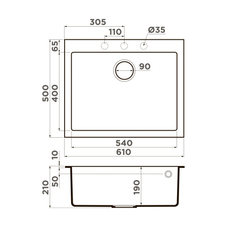 Мойка кухонная Omoikiri BOSEN 61A GB 4993824, графит