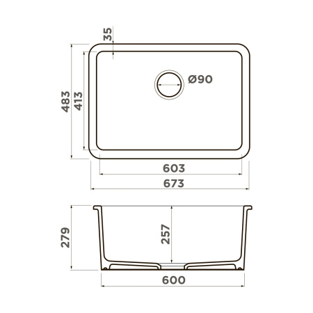 Мойка кухонная Omoikiri TORISHIMA 67 WH-GLOSSY 4993866, белый