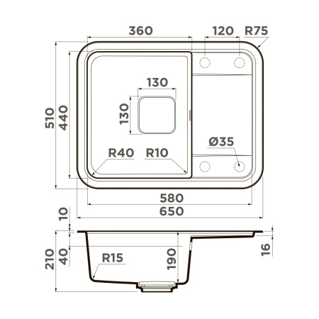 Мойка кухонная Omoikiri TASOGARE 65 BE 4993479, ваниль