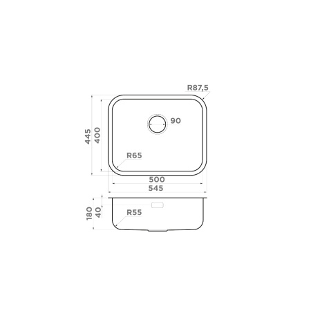 Мойка кухонная Omoikiri Omi 54-U/IF-IN 4993488, нержавеющая сталь