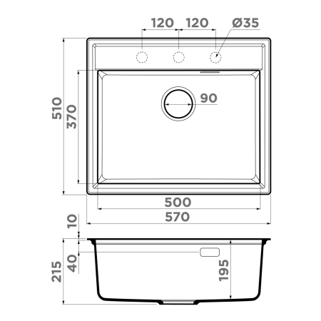 Мойка кухонная Omoikiri Daisen 57 pa 4997577, пастила